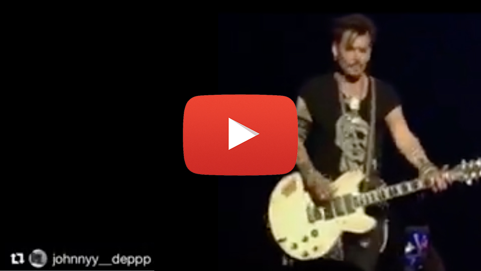 Here's a video of Tommy's bandmate Johnny Depp playing this very guitar on the Alice Cooper classic "18"