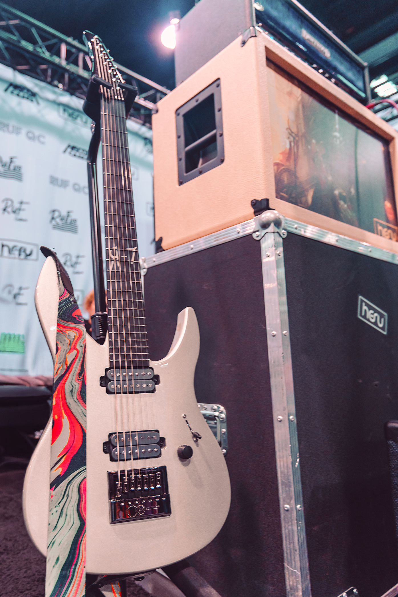 The folks at Ruf guitars had several EverTune models, like this one about to do damage through that Driftwood amp.