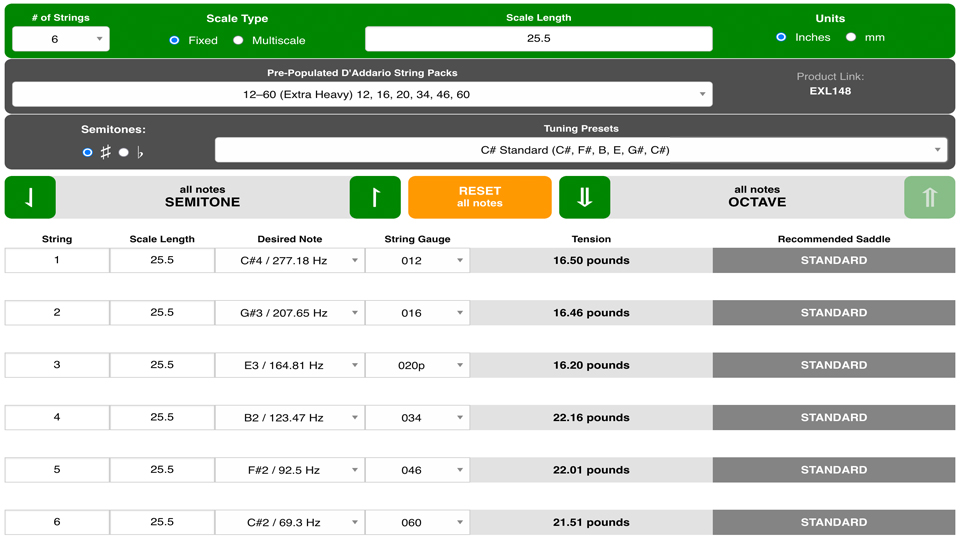 New and Improved String Tension Gauge Calculator