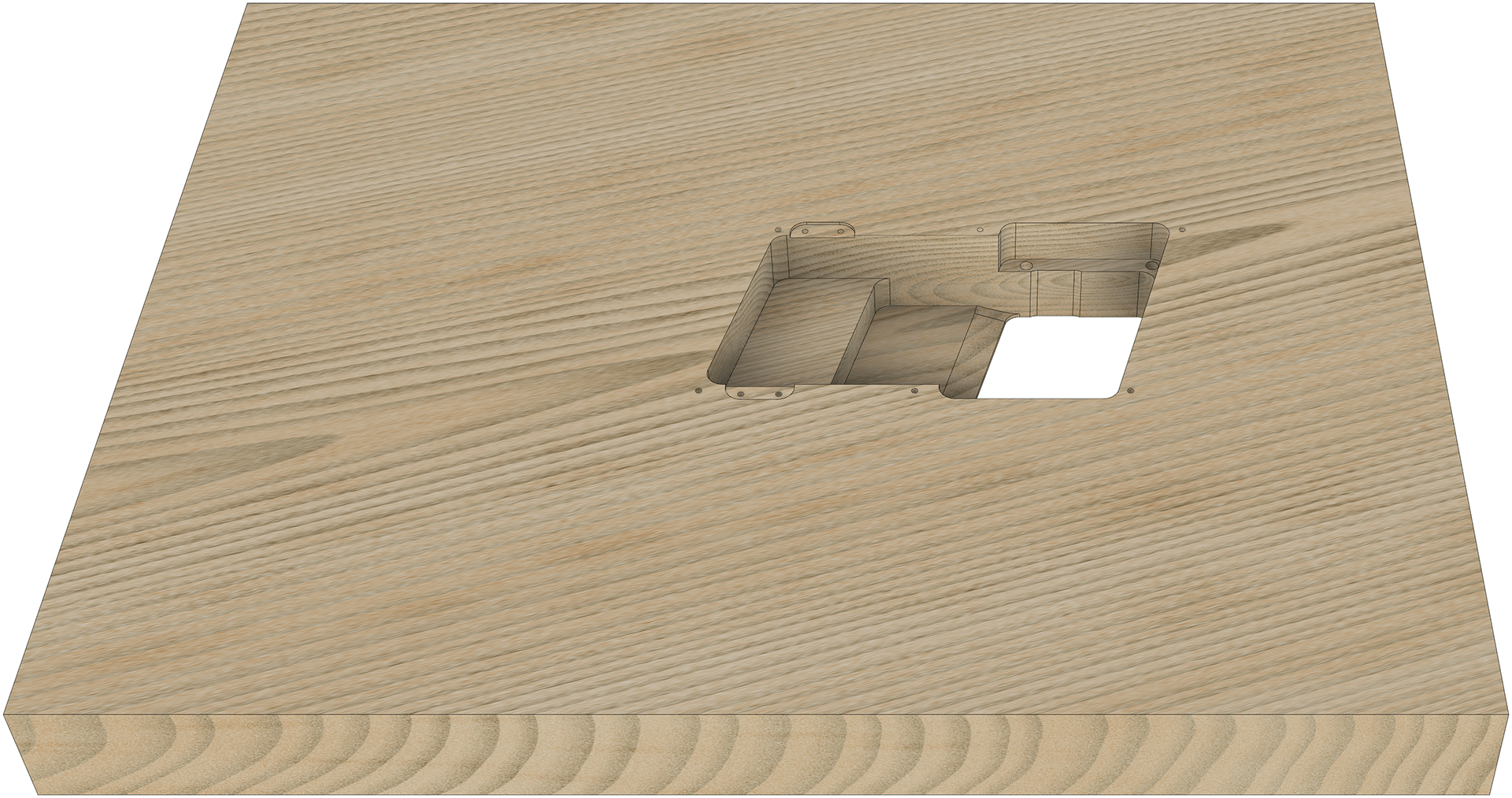 6 Pilot Holes for Backplate -- Solid view