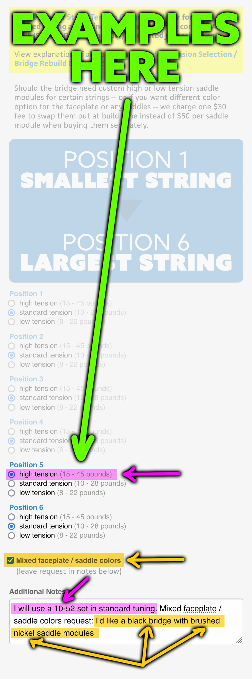 Sample setup and bridge build instructions.