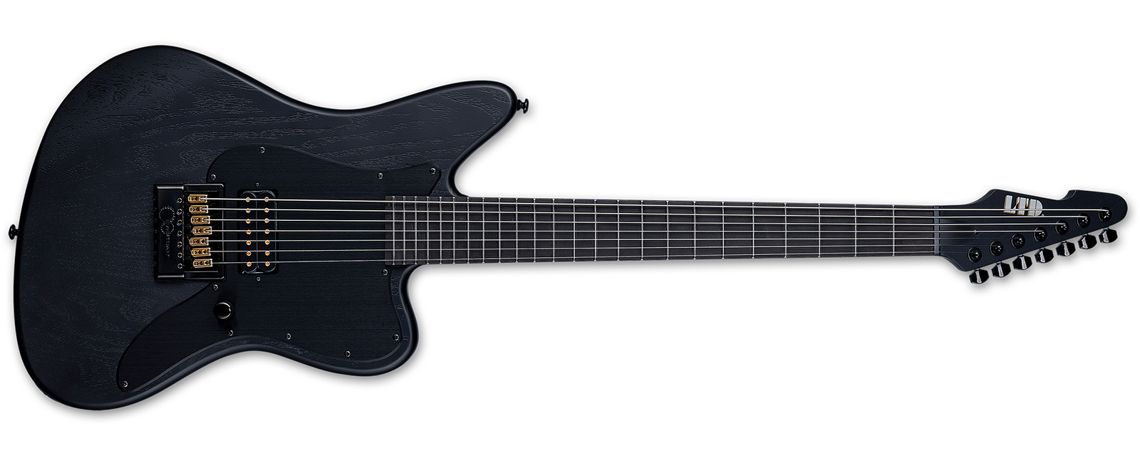 ESP LTD Alex Wade XJ7 Baritone EverTune • Black Open Grain Satin