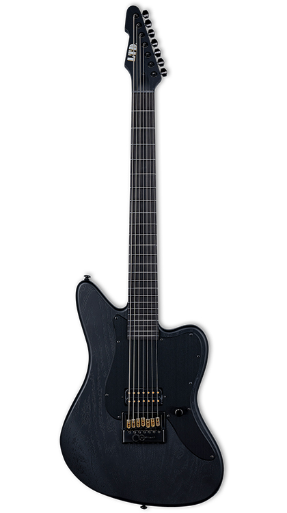 ESP LTD Alex Wade XJ7 Baritone EverTune • Black Open Grain Satin