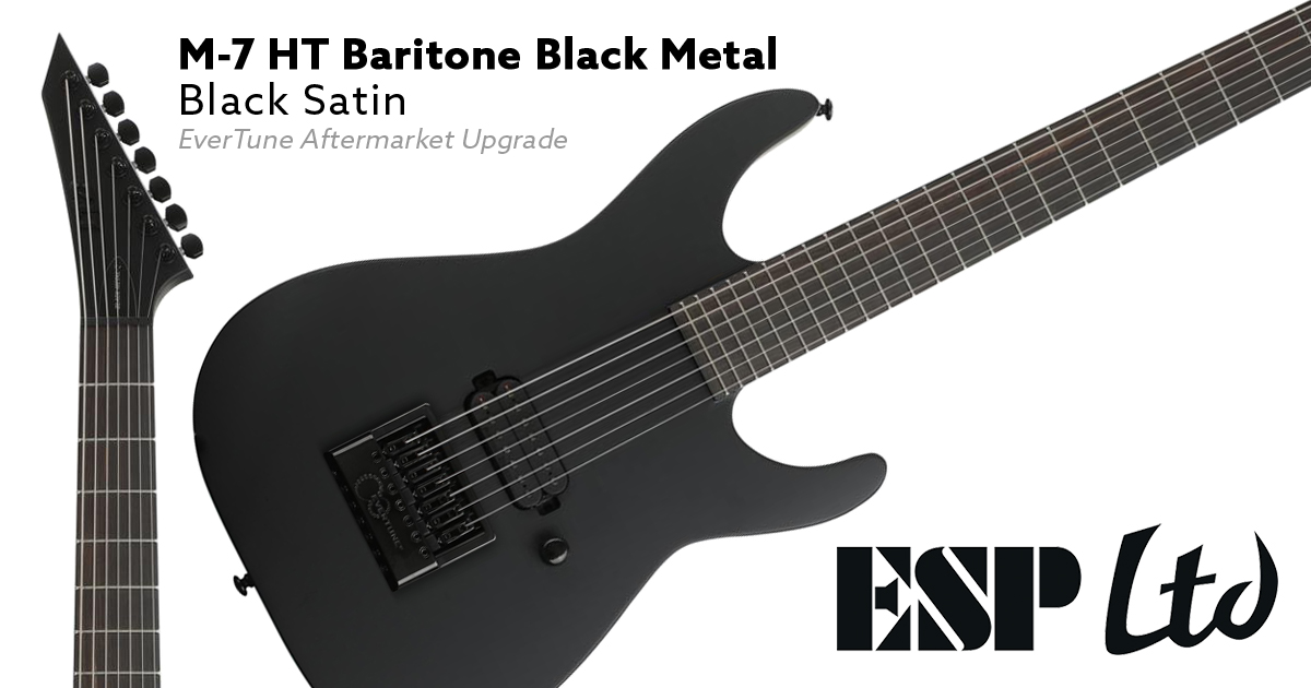 ESP LTD M 7HT Baritone Black Metal Black Satin EverTune