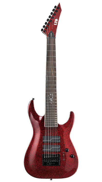 ESP LTD Stephen Carpenter SC-608 Baritone • Red Sparkle • EverTune AfterMarket Upgrade