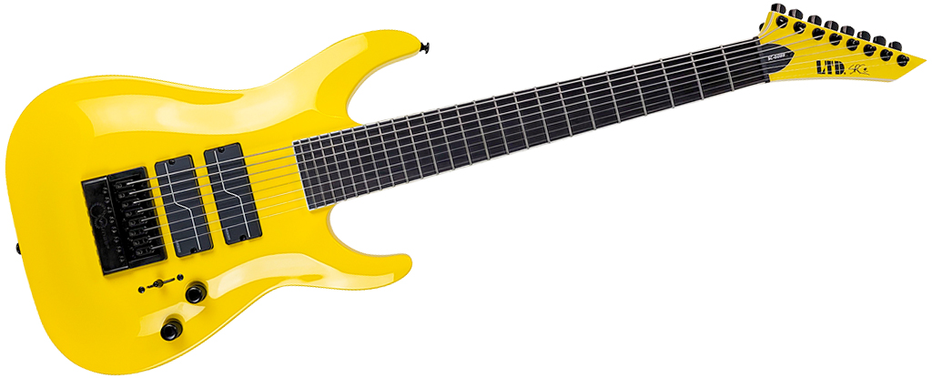 ESP LTD Stephen Carpenter SC-608 Baritone &bull; Yellow &bull; EverTune AfterMarket Upgrade