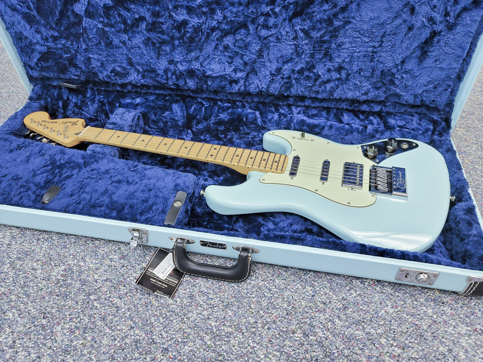 Sonic Blue Hard Shell Case included.