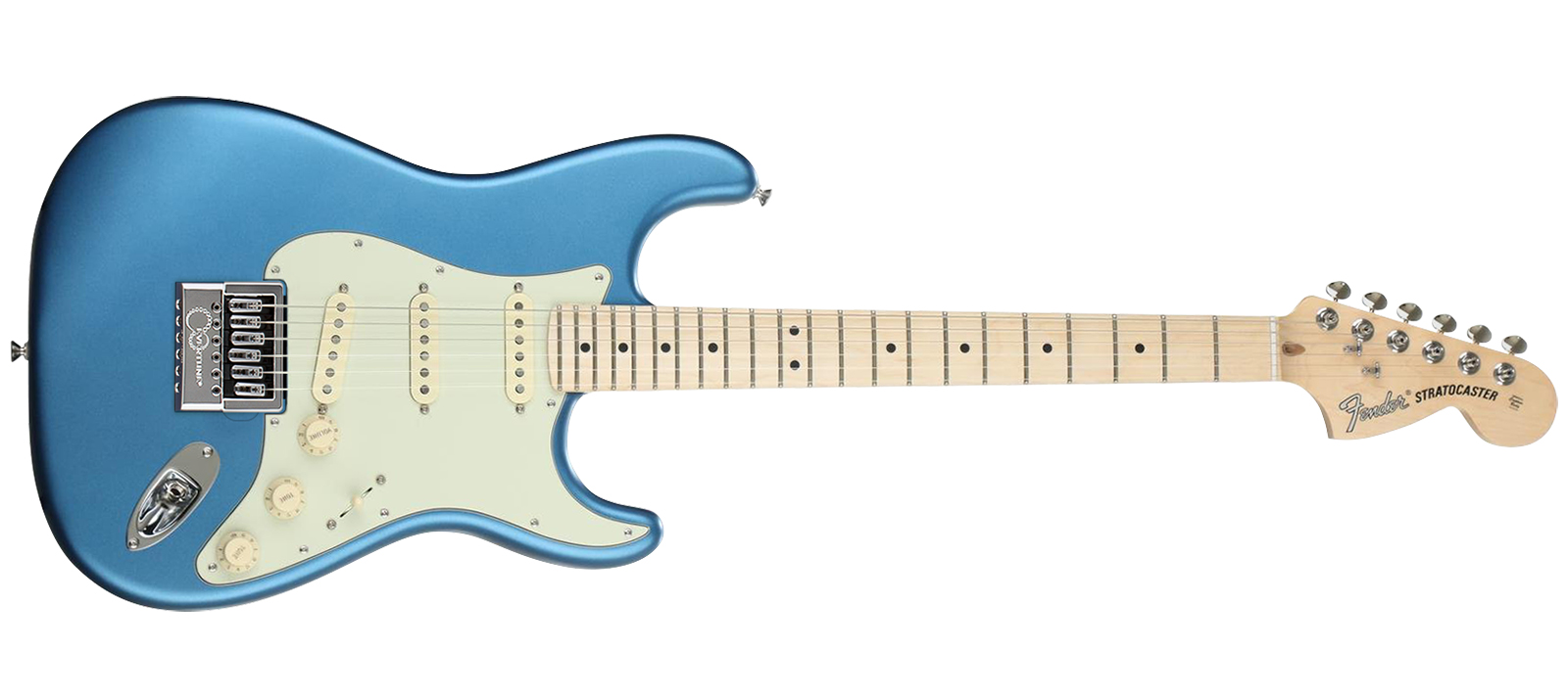 Fender american performer stratocaster satin lake top placid blue