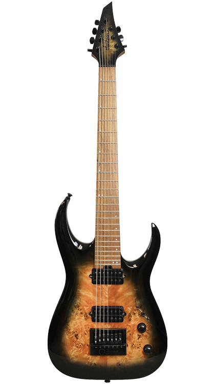 Jackson Misha Mansoor Juggernaut HT7P Black Burst Burl EverTune AfterMarket Upgrade