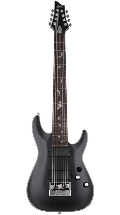 Schecter Damien Platinum-8 • Satin Black • EverTune AfterMarket Upgrade