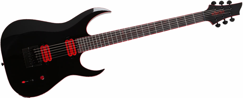 Schecter Sunset-6 ET Red Dawn EX Baritone &bull; Gloss Black