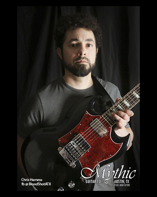 Chris with his EverTune'd SG • installation by Mythic Guitars